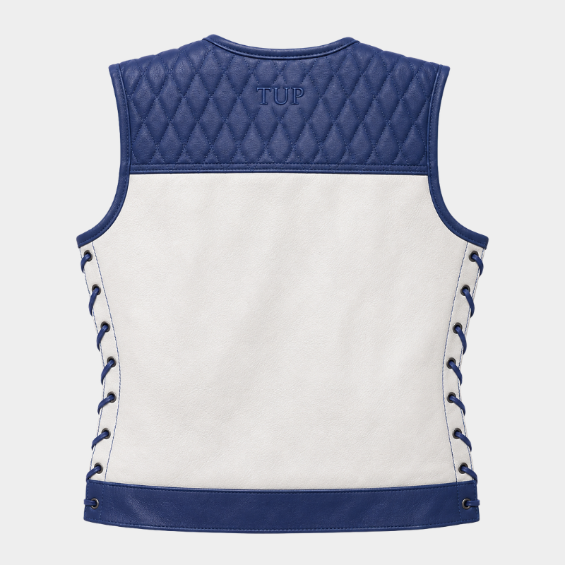 Cobalt - Women's Motorcycle Leather Vest - Limited Edition