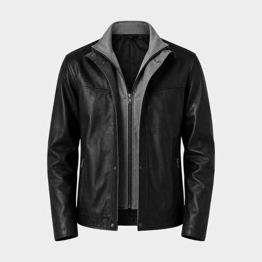 Henrik Black Leather Cafe Racer