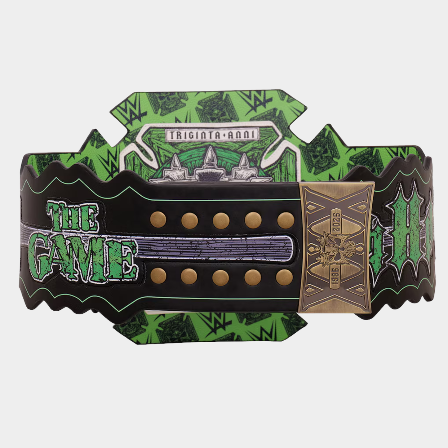 Back angled view of the 30th Anniversary Championship Replica Belt