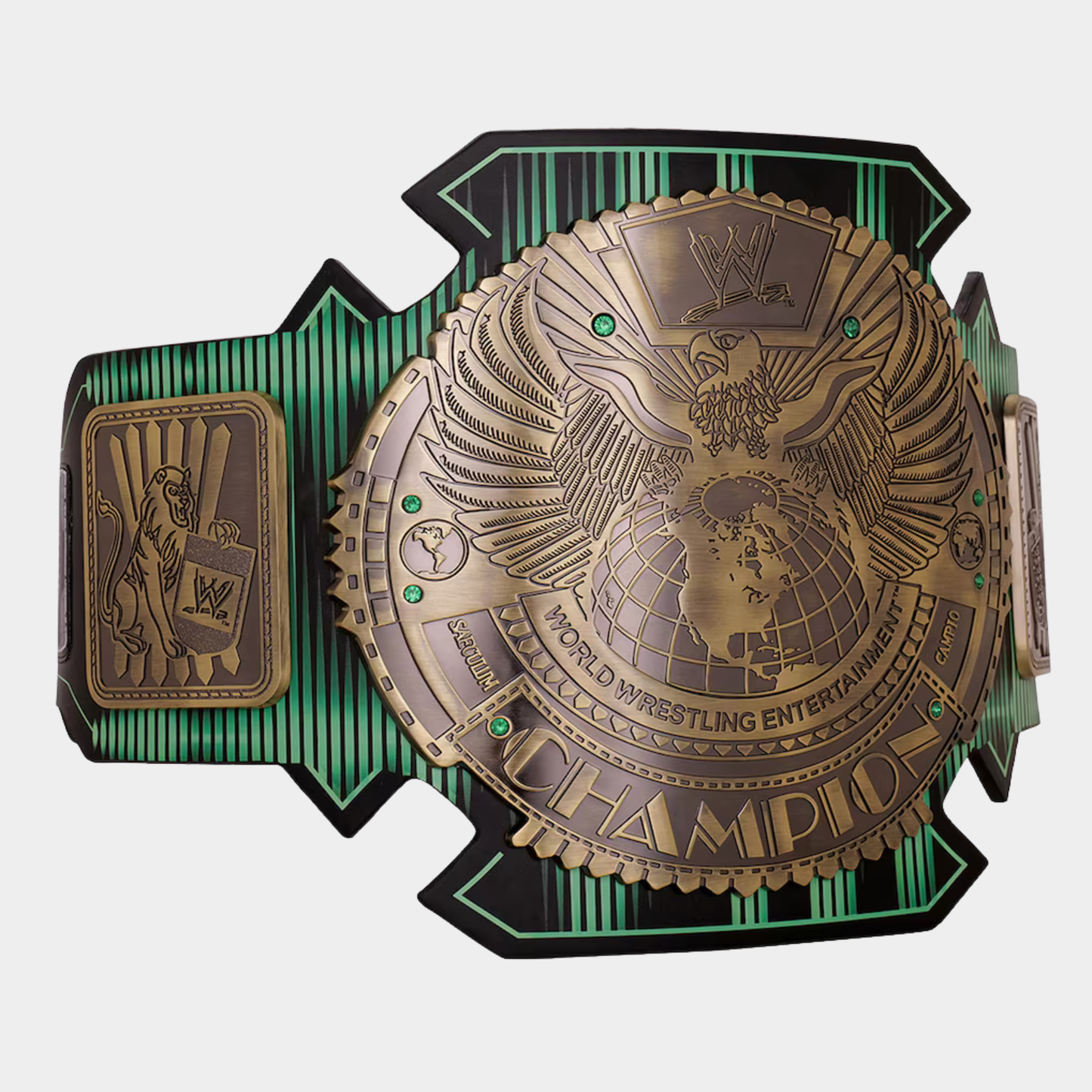 Side angled view of the 30th Anniversary Championship Replica Belt