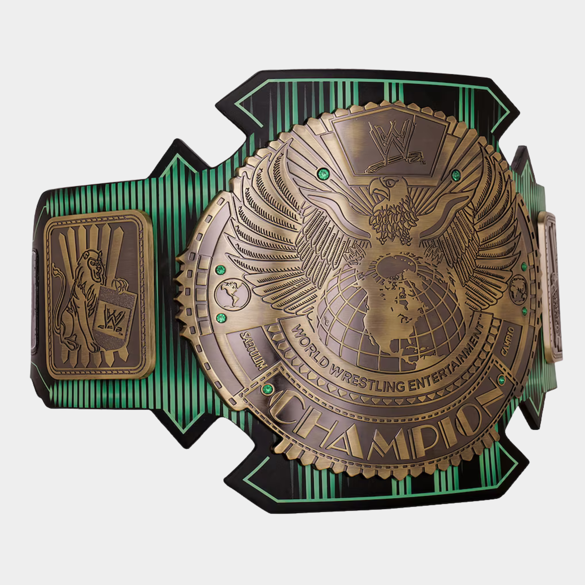 Side angled view of the 30th Anniversary Championship Replica Belt