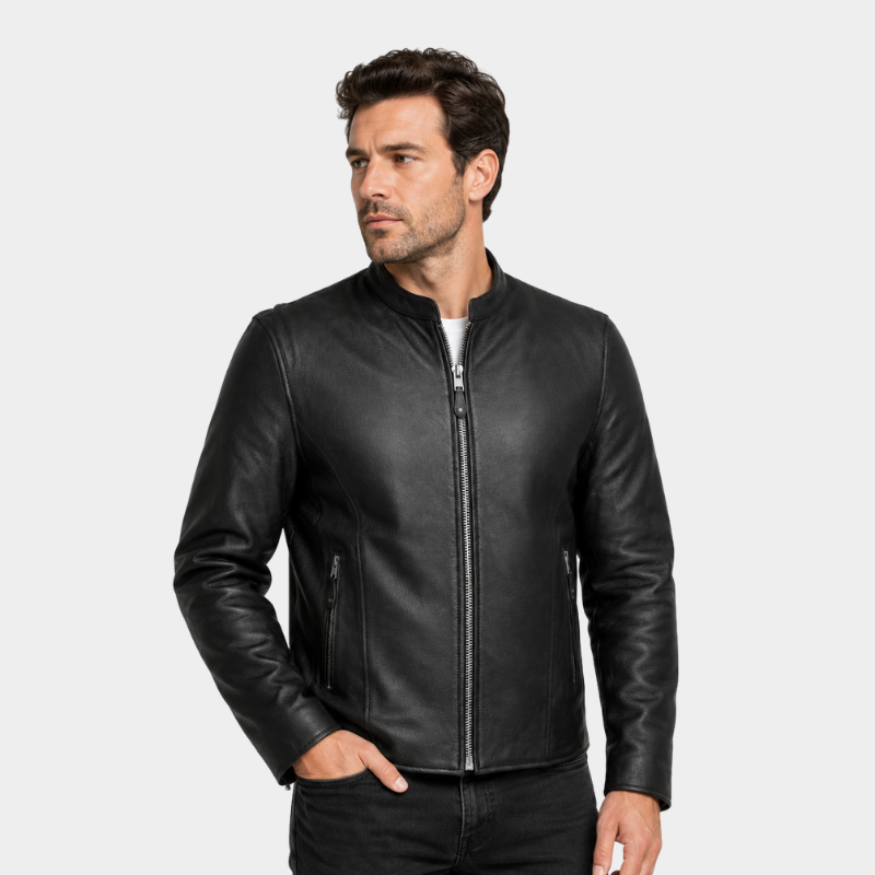 Ace Men's Leather Motorcycle Jacket