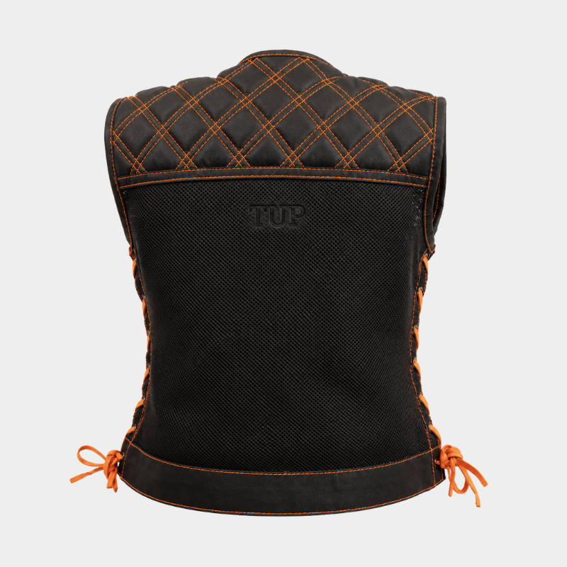Bonnie Moto Mesh Women's Motorcycle Vest - Diamond Quilt