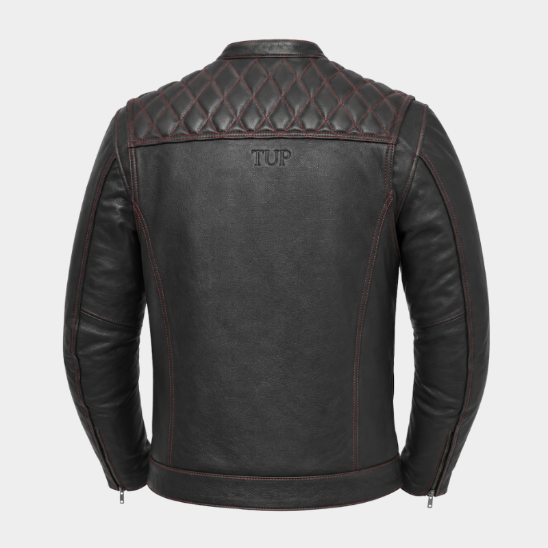 Cinder Men's Cafe Style Leather Jacket