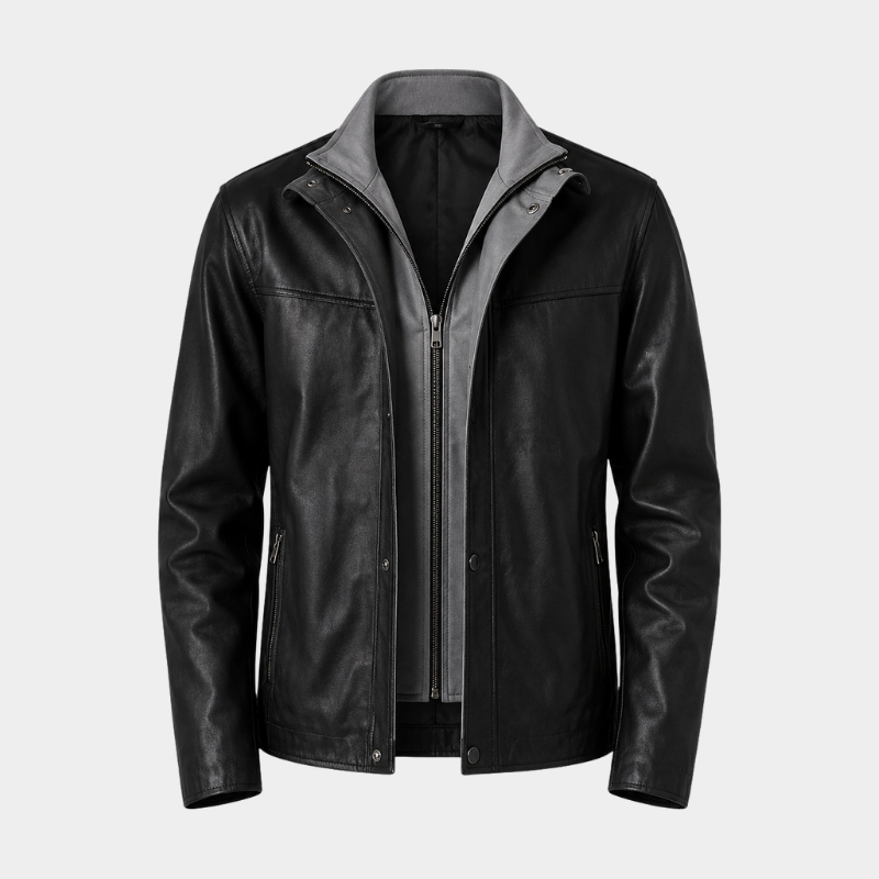 Henrik Black Leather Cafe Racer