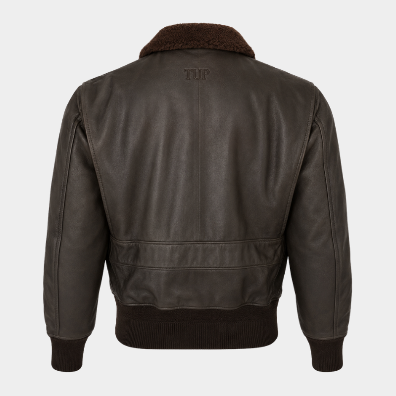 Men's Brown Cowhide G-1 Flight Leather Bomber Jacket