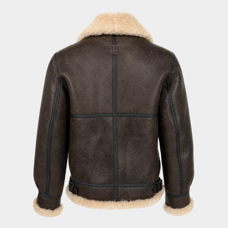 The Resident's Evil 4 Remake Leon Kennedy Men's Leather Jacket Sherpa Fur Brown
