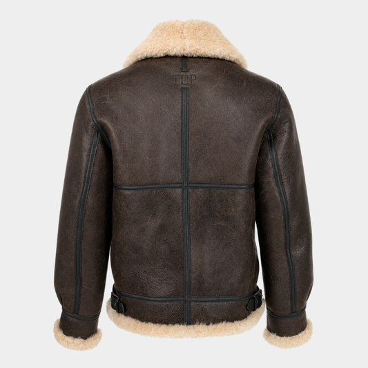 The Resident's Evil 4 Remake Leon Kennedy Men's Leather Jacket Sherpa Fur Brown