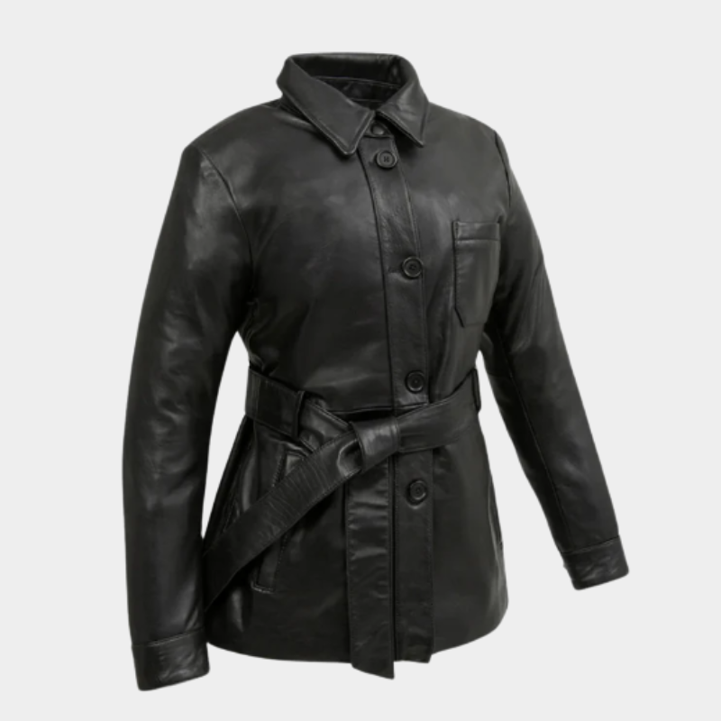 Urban Luxe Belted Leather Jacket
