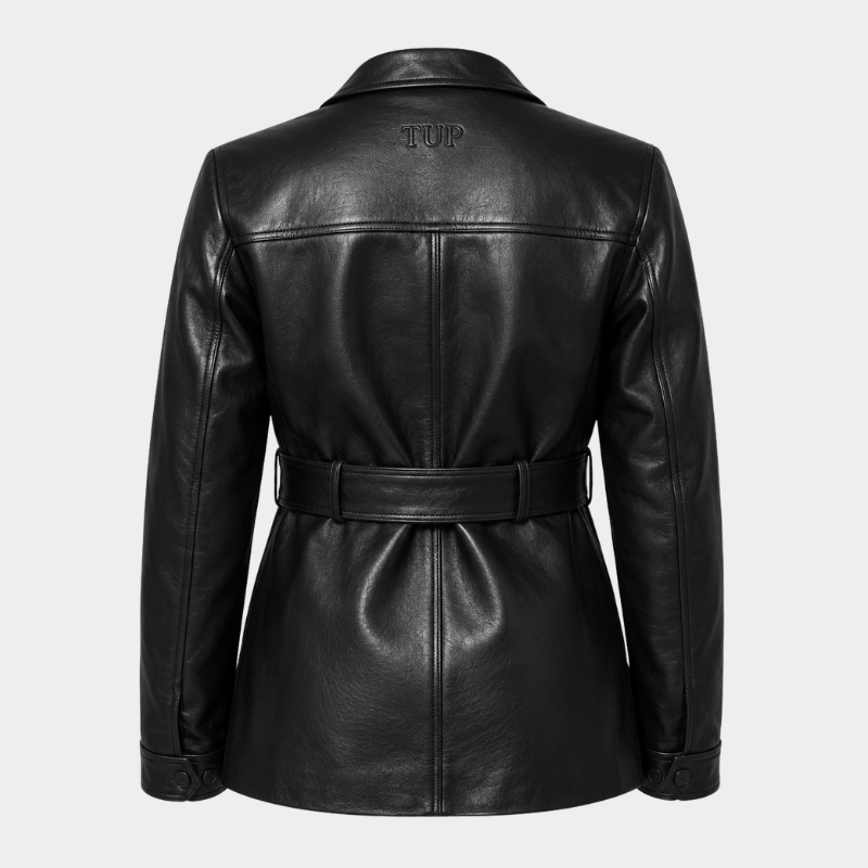 Urban Luxe Belted Leather Jacket