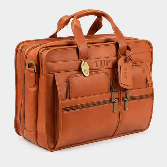 Aldridge premium leather messenger bag handcrafted from full-grain leather for business professionals.