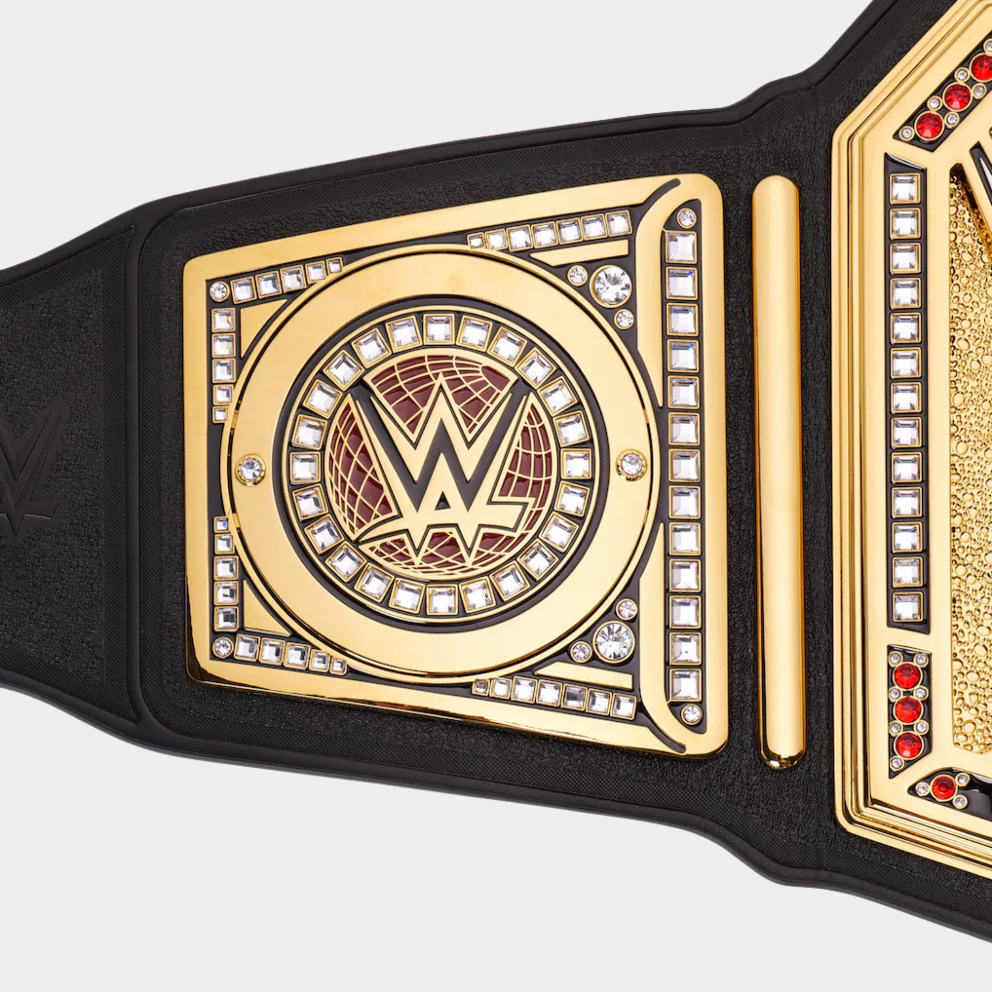 Premium engraved side plate detailing on championship replica belt