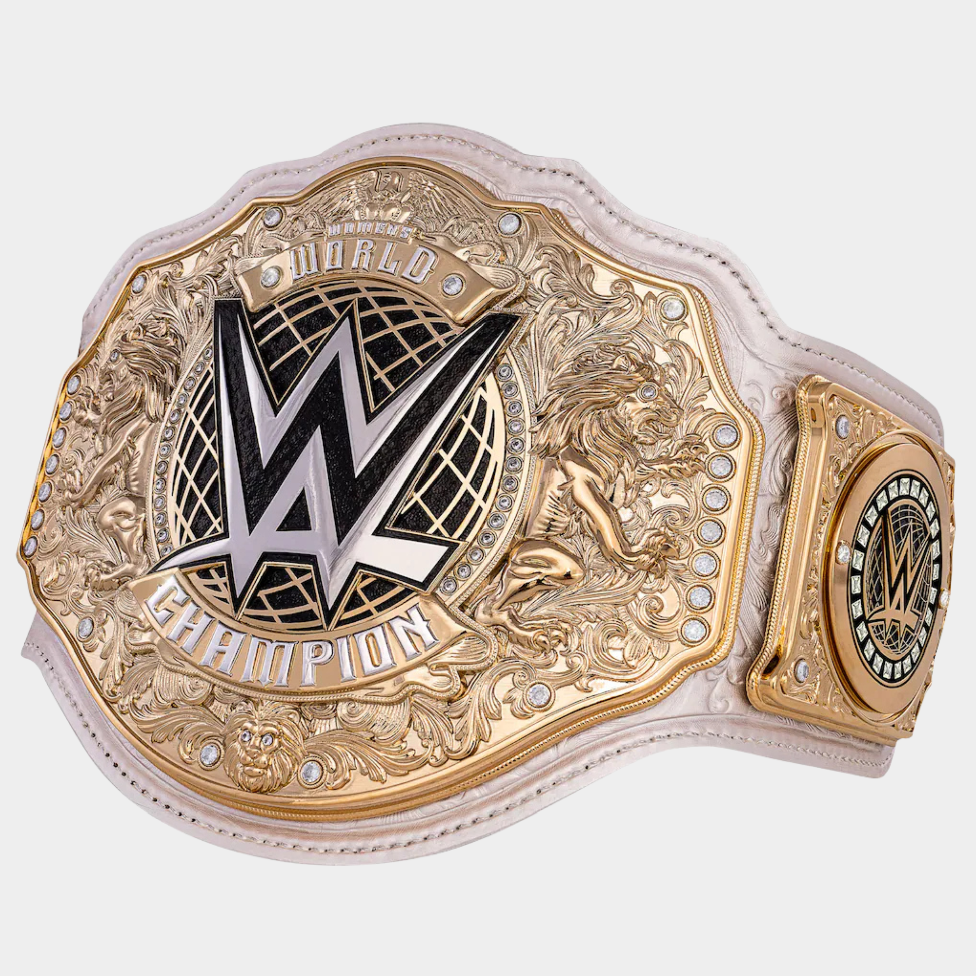 Detailed front design of The Empress Women's Championship collector belt