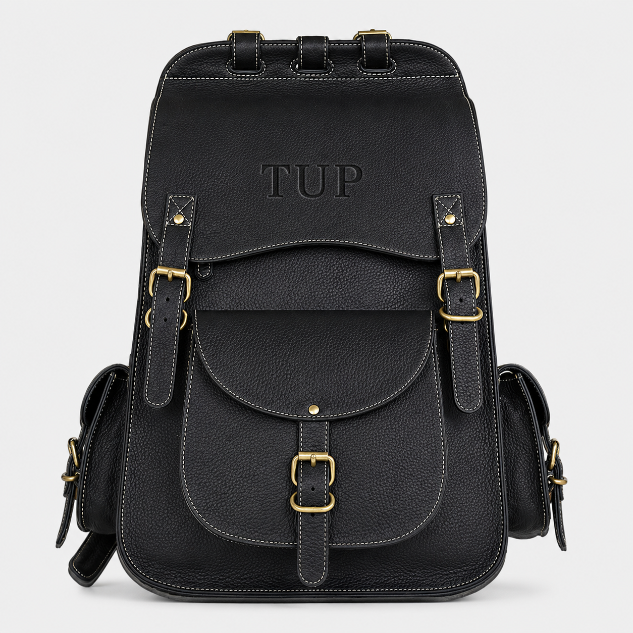 Black edition of The Frontier buffalo leather backpack
