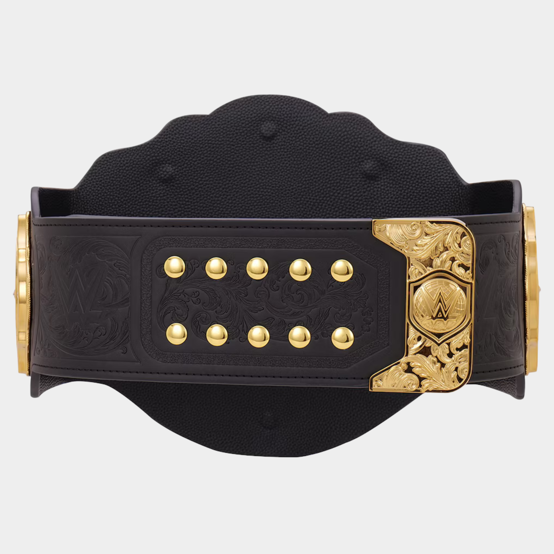 Rear view showing genuine leather backing and snap closure