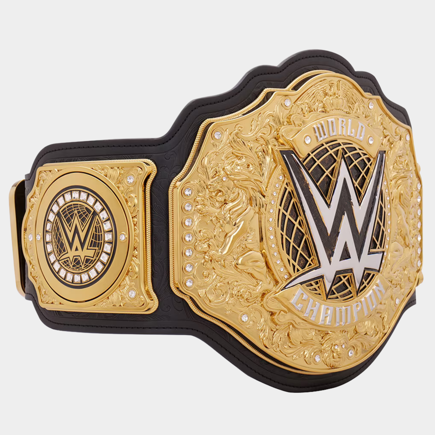 Front angle of The Sovereign WWE-inspired championship replica belt