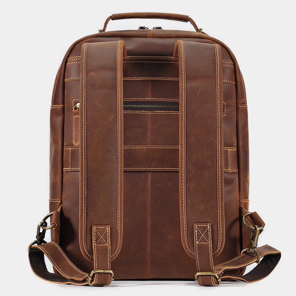 Rear view of The Sterling backpack with breathable padded mesh back panel
