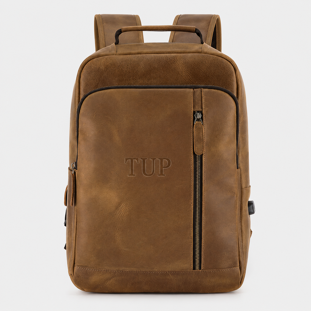 The Sterling full grain leather backpack in vintage brown with clean minimalist design and premium zipper closure